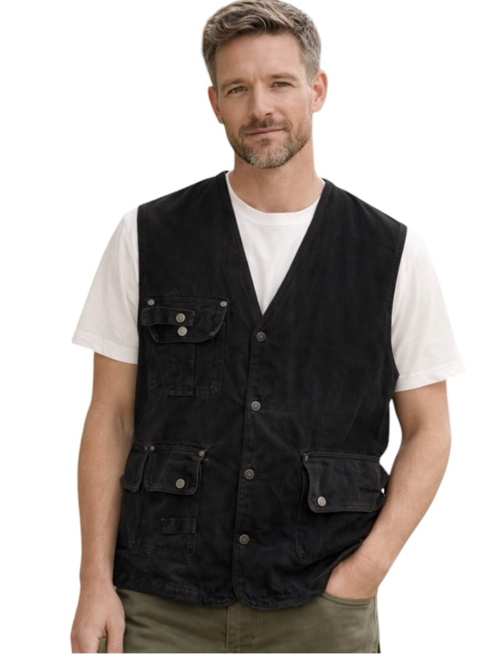 FACTORY JEANS Men’s Motorcycle Oversized Vest